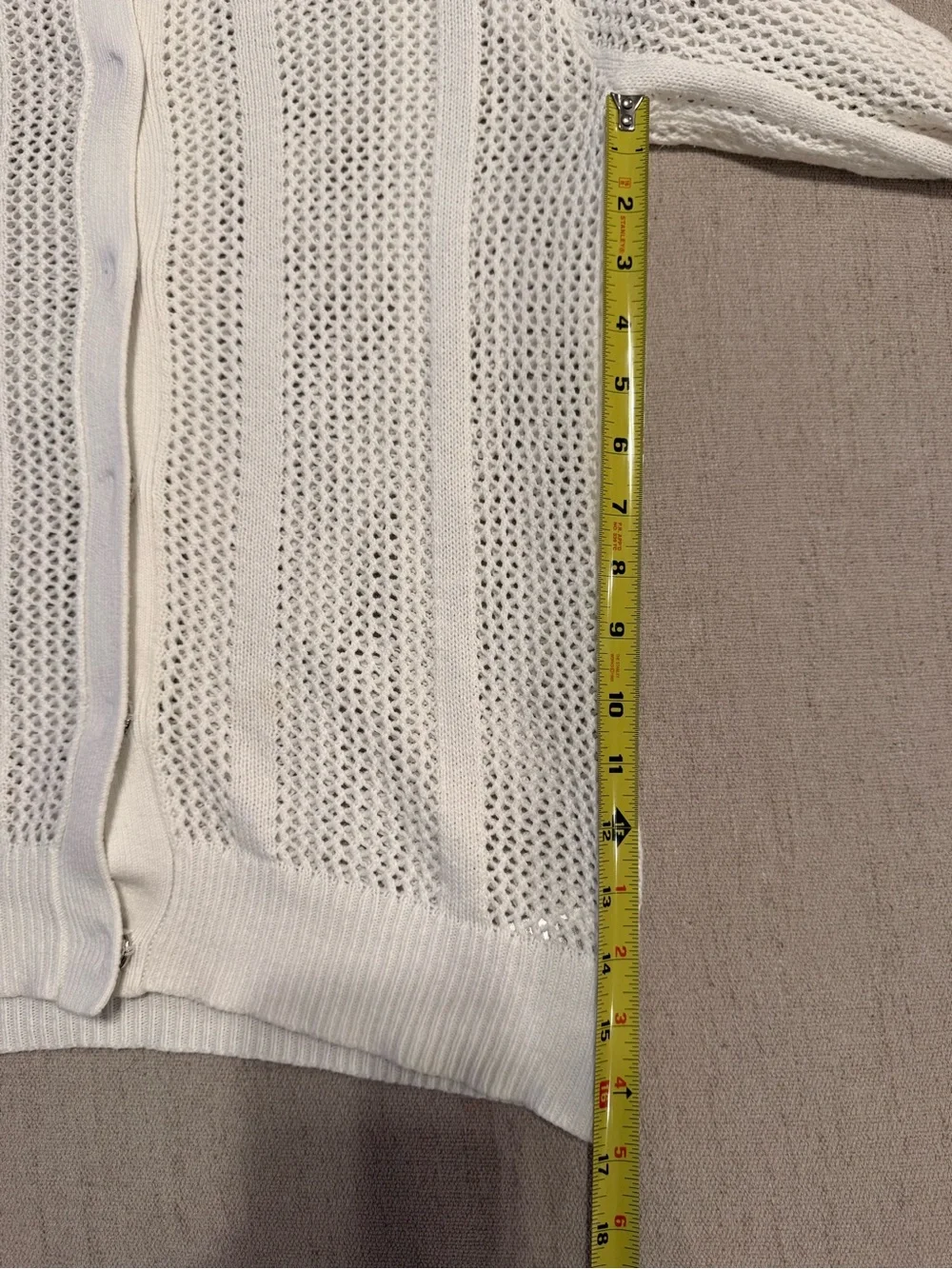 Michael Kors White Hooded Open-Knit Button Cardigan